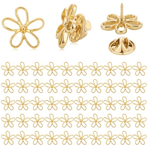 Liliaafar 50 Pcs Lapel Pins Brooches for Women - color: Gold, style: Daisy Flower
