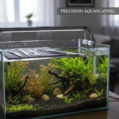 Stainless Steel Aquarium Tweezers for Aquascaping - 10.6 Inch Straight Head Tool for Plant Placement and Substrate Arrangement in Freshwater Tanks