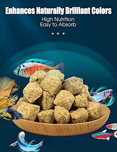 Brine Shrimp Cubes All Natural Tropical Fish Food for Small to Medium Sized Saltwater & Freshwater Fish - Betta Guppy Discus Cichlids Discus Goldfish Angel Fish