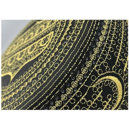 RUIXIA Men Boys Muslim Prayer Kufi Hat Skull Cap Embroidery Islam Kufi Headware takke Praying Beanie Hat Kofia Topi Hat - color: Gold/Black-adults