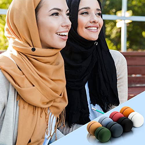 Juinte 12 Pieces Hijab Magnets Scarf Pins Strongest Colorful Multi-use Round Commercial Hijab Magnets for Women Pinless Strong Scarf Pins for Women Scarves Costume