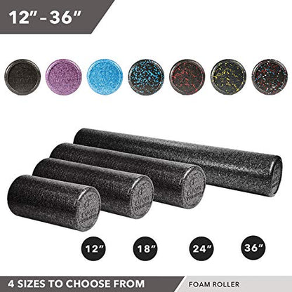 High-Density Foam Roller - color: Blue Speckled, size: 24"