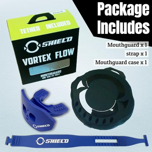O Shield Core Football Mouth Guard, Detachable Strap | Football Mouth Guard with Detachable Strap — No-Boil Ready Fit, BPA-Free, Brace-Friendly, Includes Carrying Case - color: Royal Blue