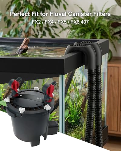 2-Pack Rim Connector Pair Compatible with Fluval FX Series, Replacement Rim Clips Fit for FX2 FX4 FX5 FX6 407, Secure Hose Support & Flow Protection