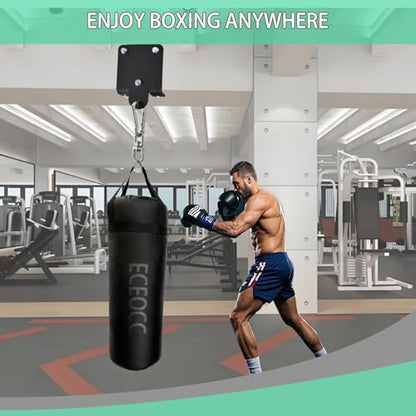 Heavy-Duty Punching Bag Hanger - 360° Swivel Mount Bracket for Boxing, Muay Thai, Yoga Swings & Hammocks - Universal Ceiling/Wall/Beam Mount - Includes Carabiner & Swivel Hook