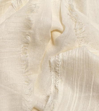 Women Summer Scarfs Large Long Lightweight Linen Beach Gauze Shawl Wrap 75”×40” - color: Milky White