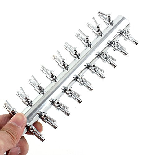 uxcell Aquarium 18 Way Inline Manifold Air Flow Pump Tubing Splitter Lever Control Valve