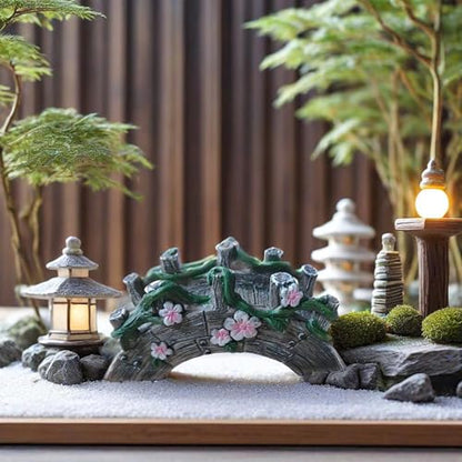 MUAMAX Fairy Garden Bridge Mini Bridge for Fairy Garden Flower Bridge Resin Arched Artificial Little Bridge Micro Landscape Bridge for Dollhouse Ornaments Fairy Garden Accessories