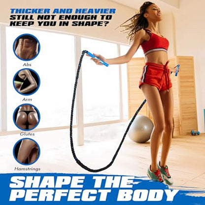 Ayombo Jump Rope, Weighted Jump Rope for Fitness, Boxing Equipment Jump Ropes for Men Women, Battle Skipping Ropes for Exercise, Suitable for Boxing, Cardio, Training Muscle Speed Home Gym Workout Equipment - style: 1.5LB