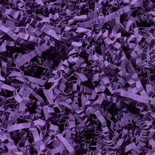 Wowxyz 1 LB Crinkle Cut Paper Shred Purple Crinkle Shredded Paper for Gift Baskets - Gift Box Bag Filler - Confetti Stuffing for Birthday, Holiday Present Packaging Wrapping - color: Purple