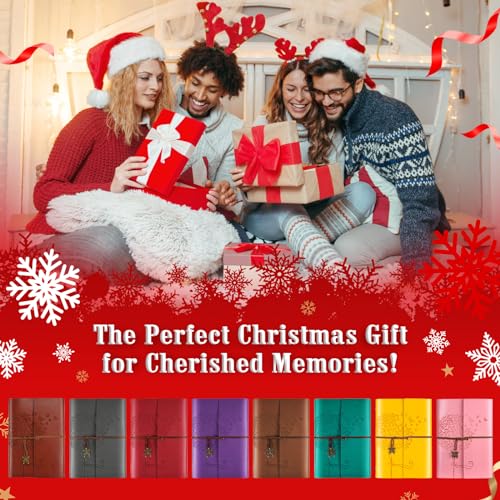 OMEYA Leather Journal Notebook, Refillable Writing Journal Diary Planner for Women Girls (Red, A5-9.3''×6.3'') - color: Red, size: A5-9.3''×6.3''