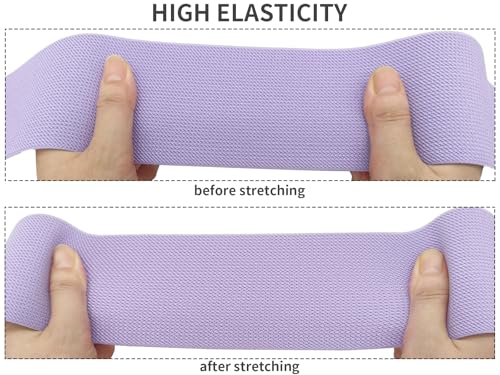 Lavender Knit Elastic Band 3 inch 5 Yards Double-Side Twill Woven Elastic Heavy Stretch Elastic Spool for Sewing Pants Waistband, Wigs, Skirts, Craft DIY Projects (#33) - color: Lavender #33