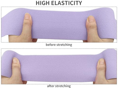Lavender Knit Elastic Band 3 inch 5 Yards Double-Side Twill Woven Elastic Heavy Stretch Elastic Spool for Sewing Pants Waistband, Wigs, Skirts, Craft DIY Projects (#33) - color: Lavender #33