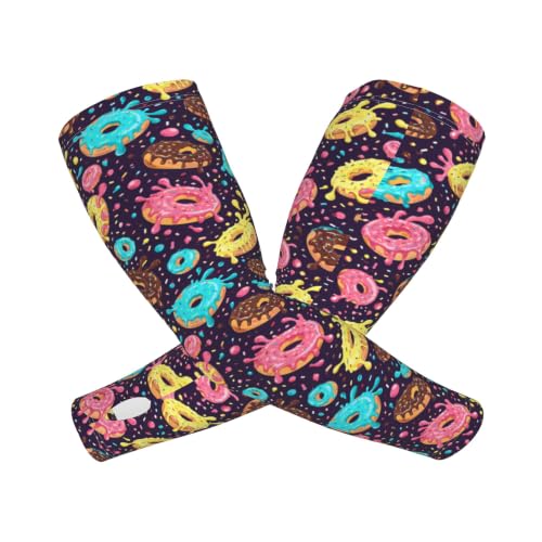 Arm Sleeves Outdoor Garden Sports Cooling Sun Sleeve for Women Men Farm - color: Donut