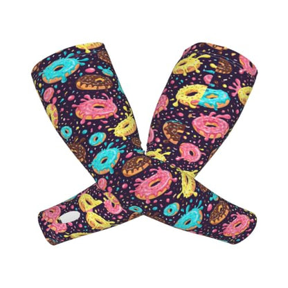 Arm Sleeves Outdoor Garden Sports Cooling Sun Sleeve for Women Men Farm - color: Donut