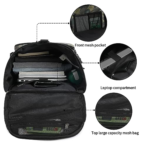 gym duffel bag backpack wrestling bag with shoe compartment 4 kinds of back method waterproof sports walking laptop - color: A-camouflage