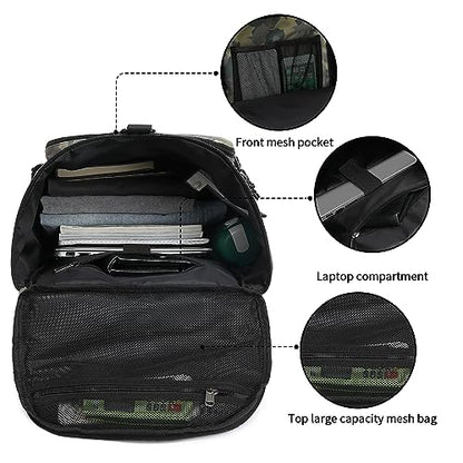 gym duffel bag backpack wrestling bag with shoe compartment 4 kinds of back method waterproof sports walking laptop - color: A-camouflage