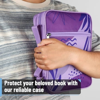 Mr. Pen- Bible Cover Case | Carrying Book Case with Durable Handle and Zippered Pocket, Bible Protective Church Bag for Men & Women, Christian Gifts - color: Lavender