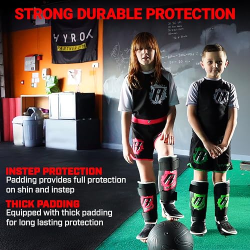 Revgear Kids Combat Series Shin Guards | High Performance Foam Padding | Durable and Lightweight - color: Black, size: Large