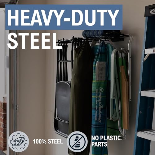 StoreYourBoard Double Chair Storage Rack – 2 Pack Heavy Duty Folding Chair Rack for Garage Organization, Holds 200 lbs, Chair Hangers for Folding, Patio, Beach & Camping Chairs - style: Double