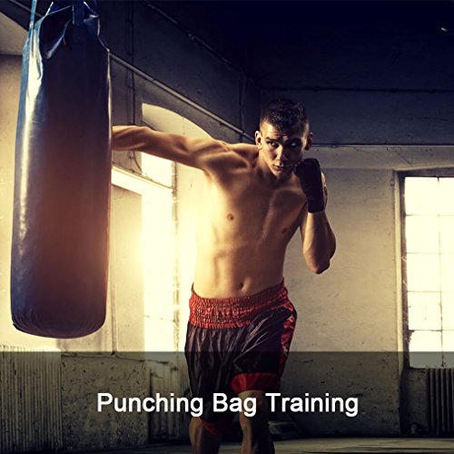 ZooBoo MMA Gloves, Half-Finger Boxing Fight Gloves MMA Mitts with Adjustable Wrist Band for Sanda Sparring Punching Bag Training - color: Red