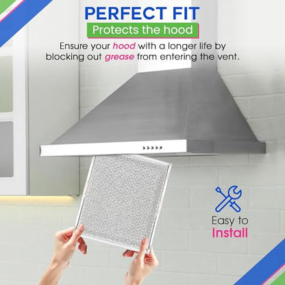 Stove Vent Filter 10.5x8.75" 97006931 Fits Nutone Broan Range Hood Filter | Replacement BP29 Hood Vent Filter for Oven Overhead Exhaust Fan - Aluminum Mesh Grease Screen Filters Kitchen Air (2-Pack)