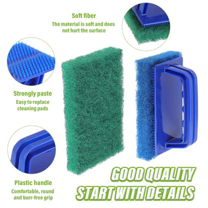 5 Pack Electric Cleaning Brush Pad Kitchen Bathroom Household Cleaning Pad Swimming Pool wall Cleaning Brush Heavy Duty Griddle Scrubber Scouring Pad and 1 Pack Handle kit(Multicolor) - color: Mix Color