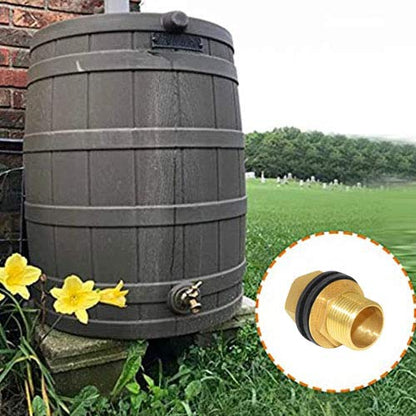 Hooshing Brass Bulkhead Fitting 1/2“ Male x 1/2" Female Thread Water Tank Connector for Rain Barrels, Aquariums, Tubs, Pools - size: 1/2 Inch