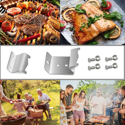 Stainless Steel Heat Plate Brackets, Burner Hanger Brackets Replacement for Chargriller 5050, 3001, 3008, 3030, 4000, 4208, 5072, 5252, 5650, 5050 Duo, Included Mounting Screws, Set of 6