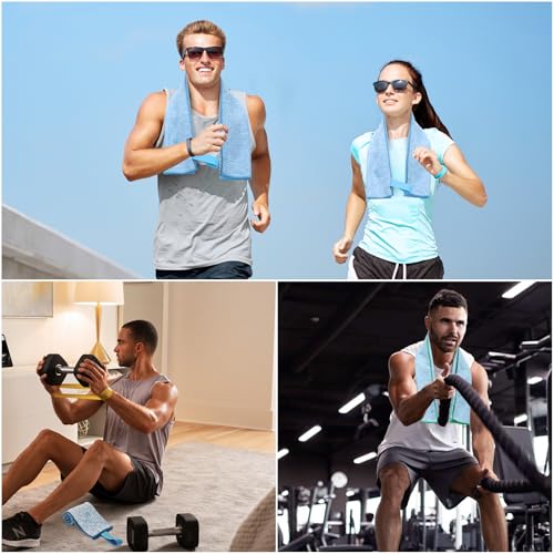 3 Pack Microfiber Gym Towel Quick Dry Sweat Towels Women Men Lightweight Running Cycling Fitness Hiking Tennis Exercise Outdoor Sports Towel(3 Pack(Blue)) - color: 3 Pack(blue)