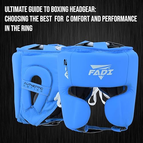 Authentic Series A2 Boxing Headgear - Premium Leather Head Guard for Kids and Adults in MMA, Kickboxing, Muay Thai, Karate, Martial Arts, and Taekwondo - color: Blue, size: Small-Medium