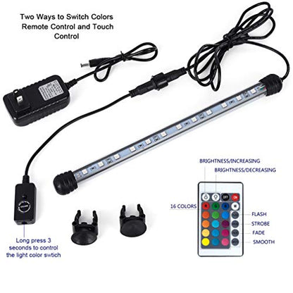 MQ 23 in Submersible LED Aquarium Light, 9W Color Changing Fish Tank Light with Remote Control, IP68 Crystal Glass 30 LEDs Lights Bar, for Fish Tank 30-37 inch - size: 30LED-Length 23"
