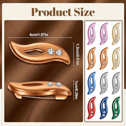 12 Pcs Hijab Pins for Women, Pins for Hijab Colorful Safety Pin