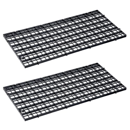 Skrfren 2PCS Fish Tank Divider Aquarium Plastic Grid Divider Tray Plastic Egg Crate Grid Isolation Board Partition Bottom Black Filter Tray (30 x 15cm)