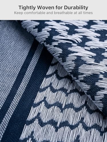 FREE SOLDIER Scarf Military Shemagh Tactical Desert Keffiyeh Head Neck Scarf Arab Wrap with Tassel for Men Women - color: Blue Gray