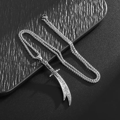 chunky necklace，Islamic Imam Ali Zulfiqar Sword Pendant Necklace for Men and Women Quran Necklace Shia Islamic Muslim Jewelry