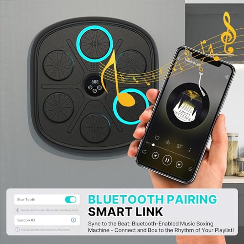 2025 Smart Music Boxing Machine for Adults and Kids: New Model Bluetooth Wall Mounted Punching Pad - Training Sport Equipment for Home Gym - Gifts for Teen Boys
