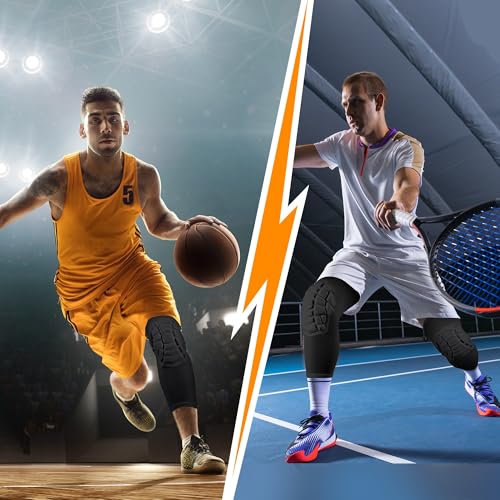 Basketball knee pads, compression leg covers for teenagers and adults, wrestling knee pads, football volleyball, pickleball, weightlifting knee pads (1 black long knee pad, Medium) - color: 1 black, size: Medium