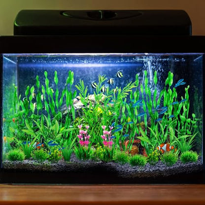 QUOZUO Green Fish Tank Decor Aquarium Plants, 25pcs Fish Tank Decorations Plants, Fish Tank Accessories, Aquarium Decor Artificial Plants, Small to Large