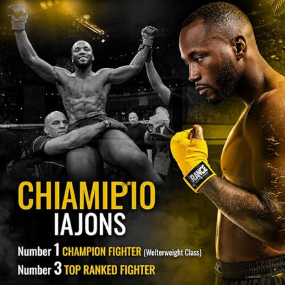 Pair Boxing Hand Wraps 120 Inch Yellow Muay Thai Wrist Support Bandages for Boxing Kickboxing Training Fitness & Gym Workouts