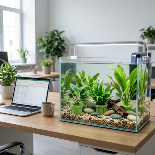 8pcs Aquarium Plant Holder Set, Fish Tank Plant Holders, Aquarium Planter for Fish Tank Planting, Aquatic Decoration for Aquariums, Fish Tanks, Green