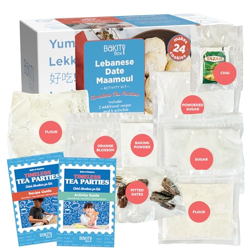 BāKIT Box Maamoul Cookie Baking Kit for Kids – Make Lebanese Date-Filled Cookies + Learn Culture – Printed Recipe & Activity Guides – Educational STEM Gift - color: Lebanese Maamoul