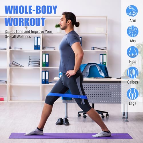 Deekin 20 Pcs Resistance Bands for Women Men 10-115 Lbs 5 Different Resistance Levels Loop Exercise Bands for Leg Working Gym - color: Blue