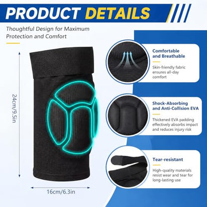 1 Pairs Muay Thai Elbow Pads and Knee Pads for Muay Thai Kick Boxing Wrestling Basketball Adjustable Protector Avoid Abrasion Bruise Sprain During Training Ensure Safety for Man(Black,XL) - size: XL