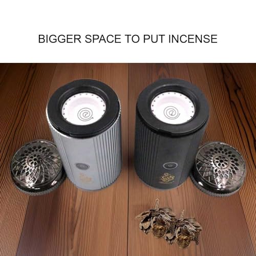 Bakhoor BoSidin Stylish Portable Incense Burner | USB Rechargeable Oud burner for Home Office and Car (X022-Silver)