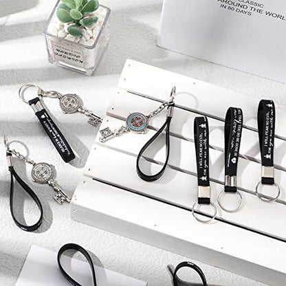 Sureio 21 Pcs Christian Keychains for Men Church Bible Verse Keychains Religious Silicone Inspirational Gift for Men Women Church Pastor Coach