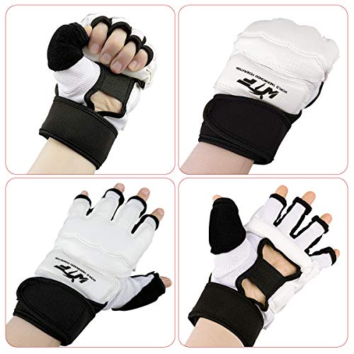 Punch Bag Training Gloves, LangRay MMA Grappling Gloves for Sparring Martial Arts Boxing Training for Adults and Kids - size: Small, style: Taekwondo White