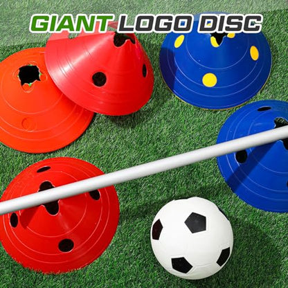 Jumbo Disc Cones Jumbo Soccer Cones with Mesh Bag Giant Large Agility for Soccer Training Adult Sports - color: red, yellow, blue, green, and orange