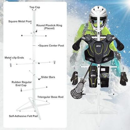 Hockey Gear Drying Rack for Drying and Storing Adult and Child Sports Metal Hockey Equipment Drying Rack-4 Additional Hanging Clips