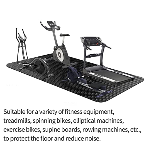 Treadmill Mat,Bike Mat Compatible with Peloton Bike Elliptical Treadmill,Folding Pad Exercise Equipment Under Exercise Trainer Pad for Stationary Indoor Spin - size: 47.3"L x 23.6"W x 0.2"Th